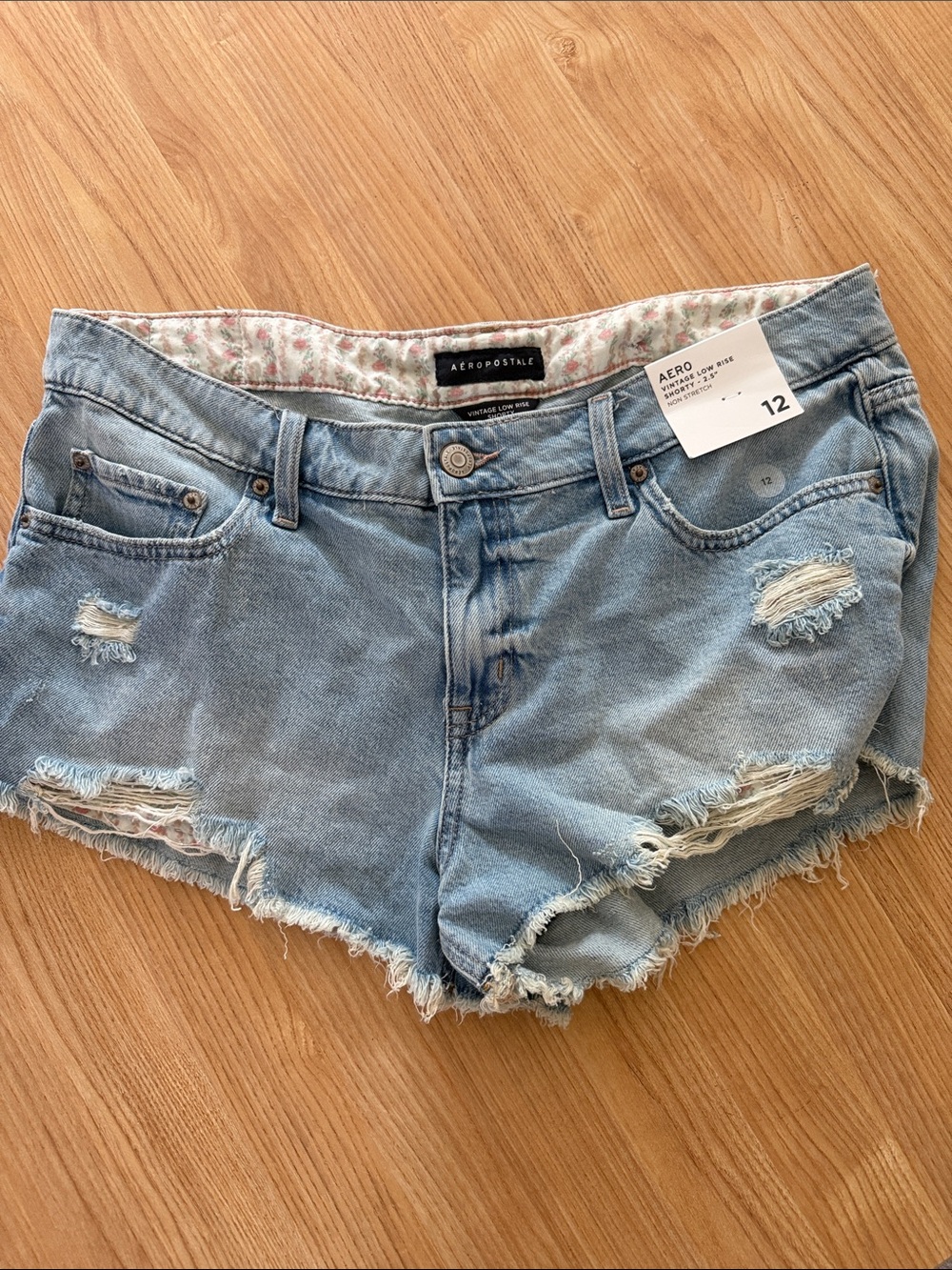 Aeropostale Light Blue Distressed Denim Cutoff Shorts